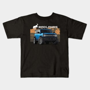 Bronco Badlands 6th Gen Velocity Blue Kids T-Shirt